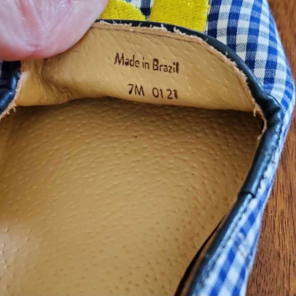 Jack Rogers Gingham Embroidered Lemon Loafers Size 7 - Picture 5 of 8